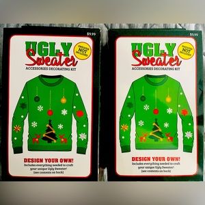UGLY lot of 3 Christmas Sweater Accessories Decorating Kit-Sweater NOT Included